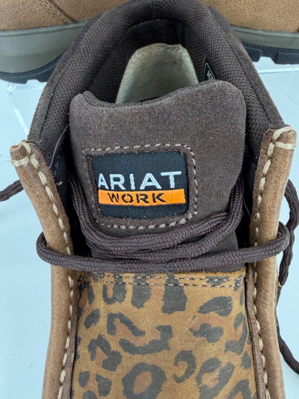 Ariat Edge LTE Composite Toe Work Boots Leopard Print Moc Chukka Womens 6.5C - Picture 3 of 15